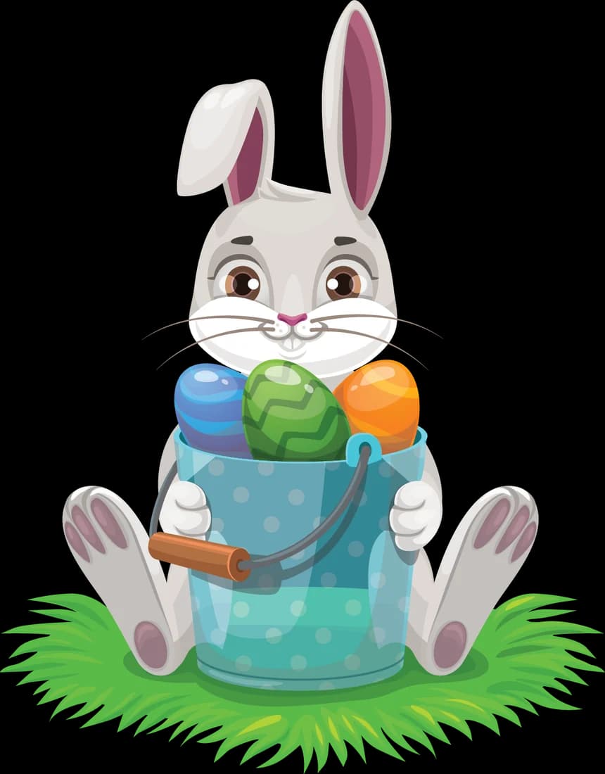 Bunny with Bucket of Eggs